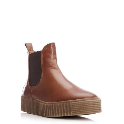 Sh Illom Tan Leather Women Moda In Pelle Ankle Boots
