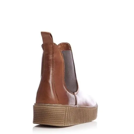 Sh Illom Tan Leather Women Moda In Pelle Ankle Boots
