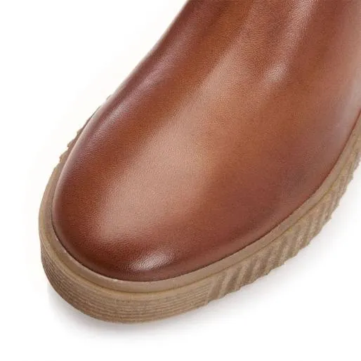 Sh Illom Tan Leather Women Moda In Pelle Ankle Boots