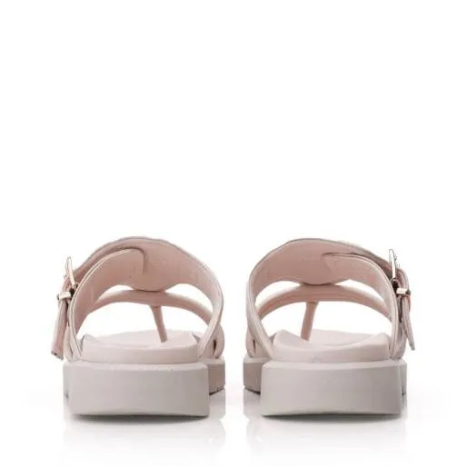 Sh Impost Off White Leather Women Moda In Pelle Slider Sandals Sh Impost Off White Leather Women Moda In Pelle Slider Sandals