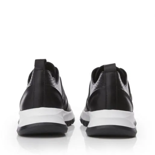 Sh Indigo Black Leather Women Moda In Pelle Black Trainers Sh Indigo Black Leather Women Moda In Pelle Black Trainers