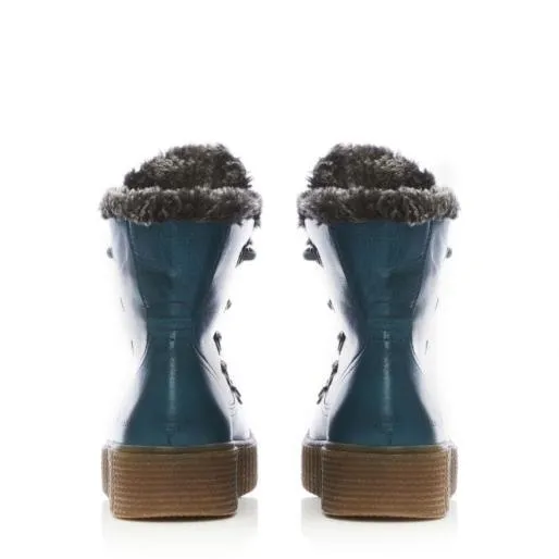Sh Infur Teal Leather Women Moda In Pelle Ankle Boots Sh Infur Teal Leather Women Moda In Pelle Ankle Boots