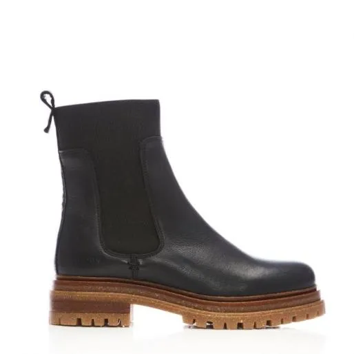 Sh Irika Black Leather Women Moda In Pelle Black Boots