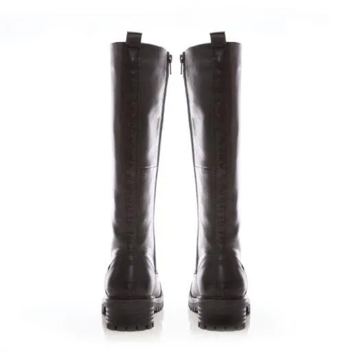 Sh Irrona Black Leather Women Moda In Pelle Knee High Boots Sh Irrona Black Leather Women Moda In Pelle Knee High Boots