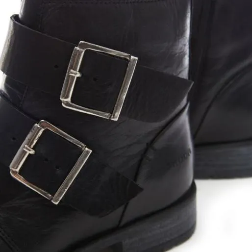 Sh Irving Black Leather Women Moda In Pelle Ankle Boots Sh Irving Black Leather Women Moda In Pelle Ankle Boots