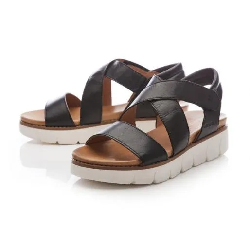 Sh Istria Black Leather Women Moda In Pelle Flat Sandals Sh Istria Black Leather Women Moda In Pelle Flat Sandals