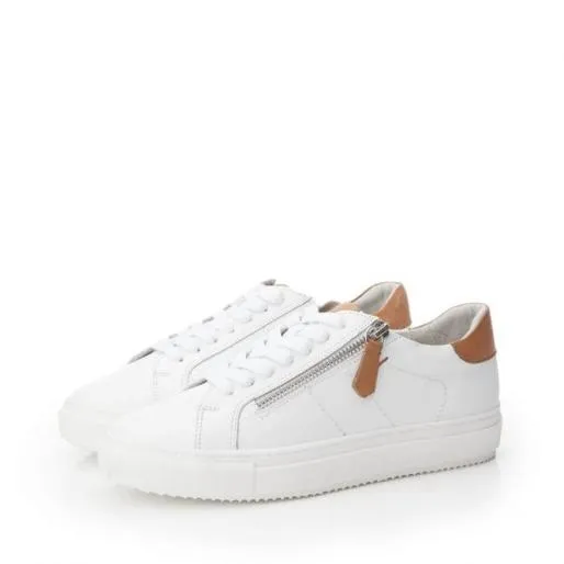 Sh Ivana WhiteTan Leather Women Moda In Pelle Casual Trainers Sh Ivana WhiteTan Leather Women Moda In Pelle Casual Trainers