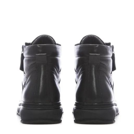 Sh Ivora Black Leather Women Moda In Pelle Ankle Boots Sh Ivora Black Leather Women Moda In Pelle Ankle Boots