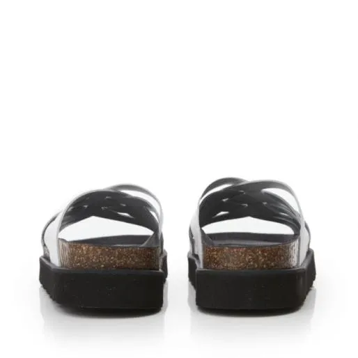 Sh Piazza White Leather Women Moda In Pelle Slider Sandals Sh Piazza White Leather Women Moda In Pelle Slider Sandals