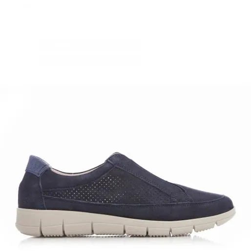 Sh Regency Navy Suede Women Moda In Pelle Casual Shoes And Trainers
