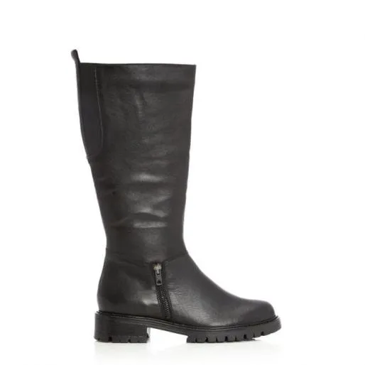 Sh Robyn Black Leather Women Moda In Pelle Knee High Boots Sh Robyn Black Leather Women Moda In Pelle Knee High Boots