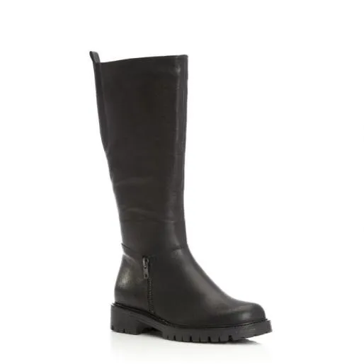 Sh Robyn Black Leather Women Moda In Pelle Knee High Boots Sh Robyn Black Leather Women Moda In Pelle Knee High Boots