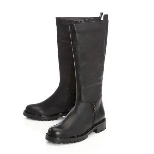 Sh Robyn Black Leather Women Moda In Pelle Knee High Boots Sh Robyn Black Leather Women Moda In Pelle Knee High Boots