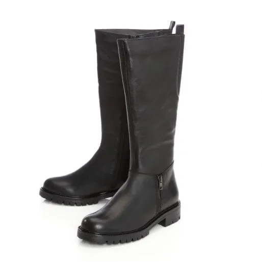 Sh Robyn Black Leather Women Moda In Pelle Knee High Boots Sh Robyn Black Leather Women Moda In Pelle Knee High Boots