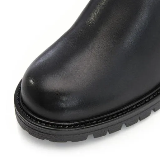 Sh Robyn Black Leather Women Moda In Pelle Knee High Boots Sh Robyn Black Leather Women Moda In Pelle Knee High Boots