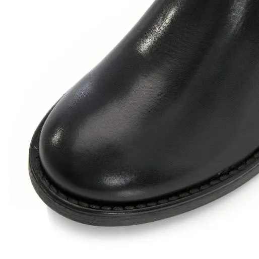 Sh Rowan Black Leather Women Moda In Pelle Knee High Boots Sh Rowan Black Leather Women Moda In Pelle Knee High Boots