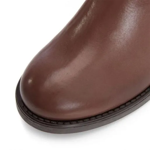 Sh Rydal Brown Leather Women Moda In Pelle Knee High Boots Sh Rydal Brown Leather Women Moda In Pelle Knee High Boots