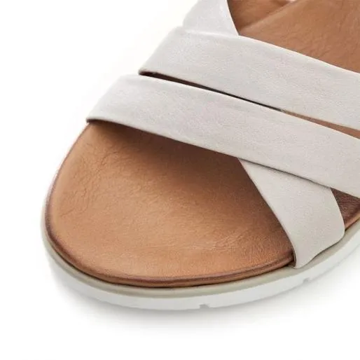 Shadow Grey Leather Women Moda In Pelle Flat Sandals Shadow Grey Leather Women Moda In Pelle Flat Sandals