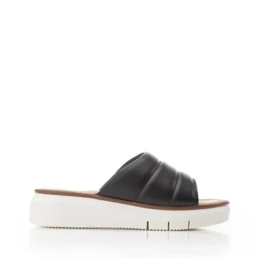 Sharay Black Leather Women Moda In Pelle Slider Sandals Sharay Black Leather Women Moda In Pelle Slider Sandals