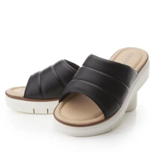 Sharay Black Leather Women Moda In Pelle Slider Sandals Sharay Black Leather Women Moda In Pelle Slider Sandals