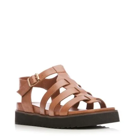 Shipahoy Tan Leather Women Moda In Pelle Flat Sandals Shipahoy Tan Leather Women Moda In Pelle Flat Sandals
