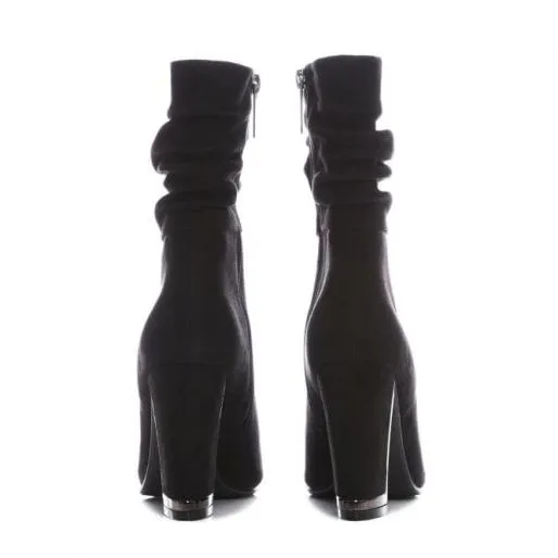 Shira Black Alcantara Women Moda In Pelle Ankle Boots Shira Black Alcantara Women Moda In Pelle Ankle Boots