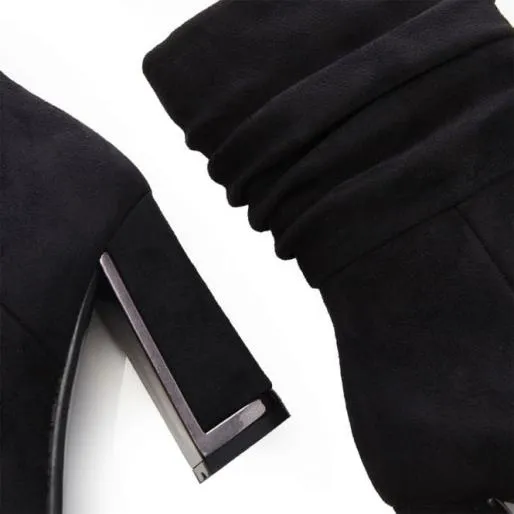 Shira Black Alcantara Women Moda In Pelle Ankle Boots Shira Black Alcantara Women Moda In Pelle Ankle Boots