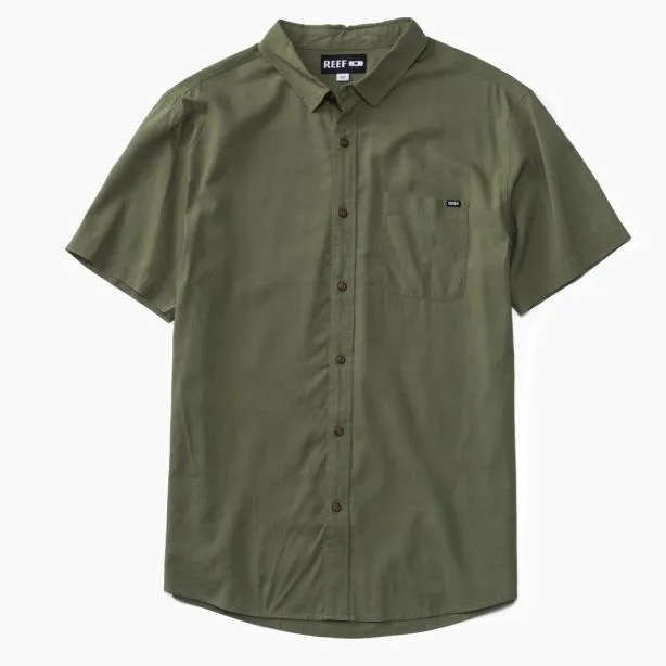 Shirts Men REEF Collins Short Sleeve Shirt Olivine