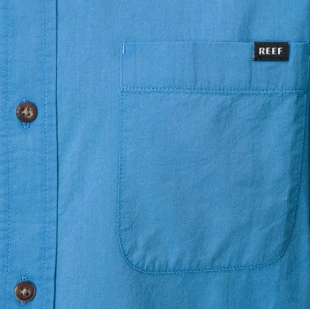 Shirts Men REEF Collins Short Sleeve Shirt Parisian Blue