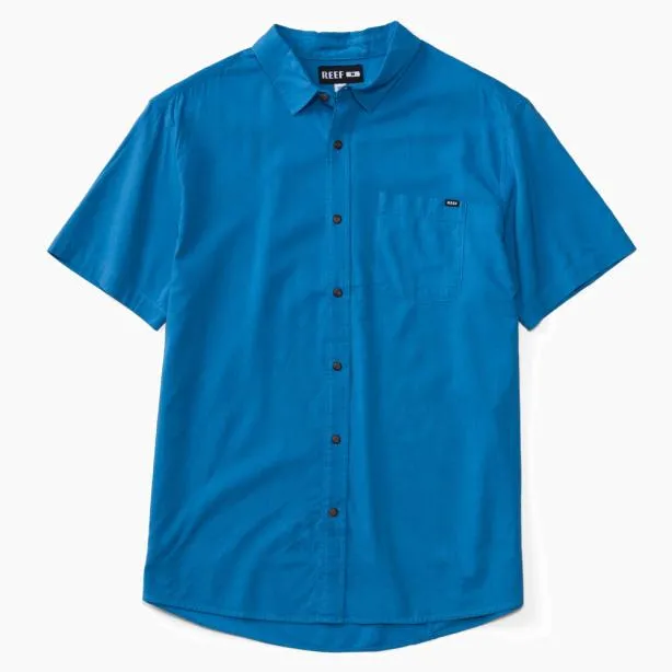 Shirts Men REEF Collins Short Sleeve Shirt Parisian Blue