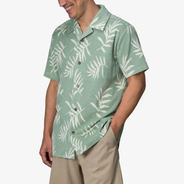 Shirts Men REEF Kenji Short Sleeve Terry Knit Shirt Almond Milk