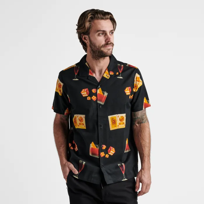 Shirts Men Roark Gonzo Camp Collar Shirt Buon Giorno Black