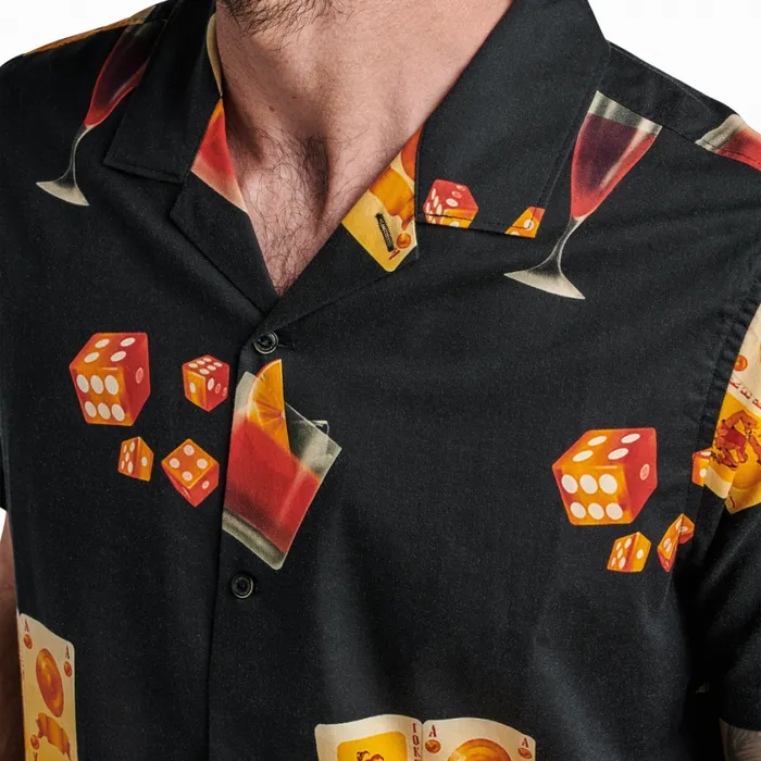 Shirts Men Roark Gonzo Camp Collar Shirt Buon Giorno Black