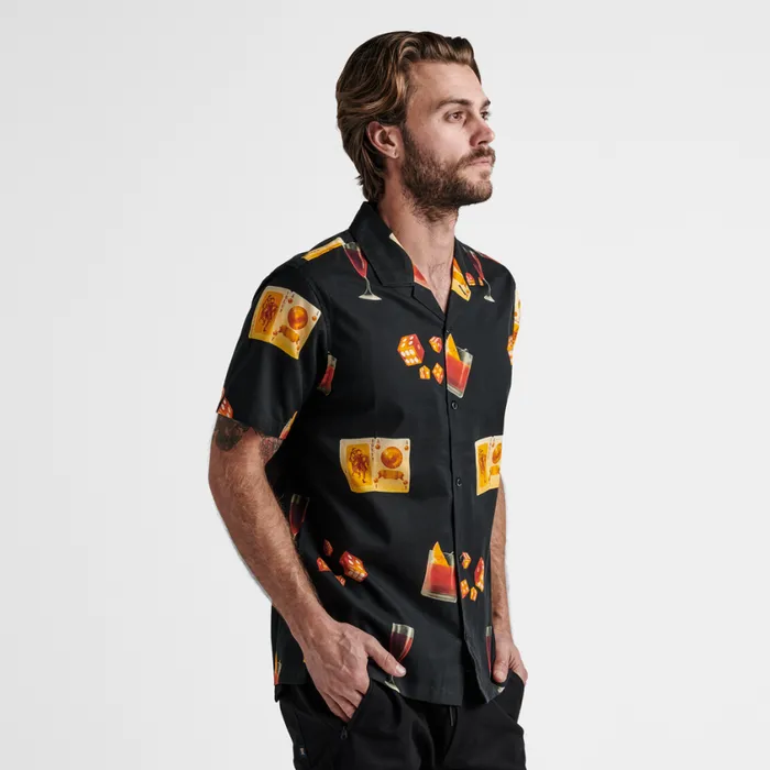 Shirts Men Roark Gonzo Camp Collar Shirt Buon Giorno Black