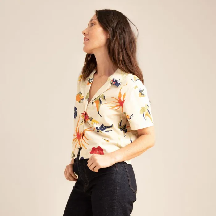 Shirts Women Roark Idle Camp Shirt Vintage White