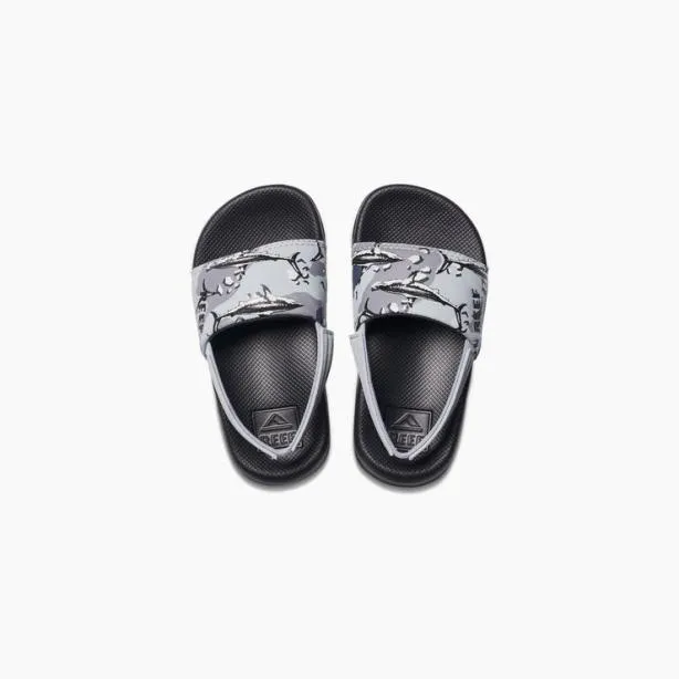 Shop Now Kids REEF Little One Slide Grey Camo Shark