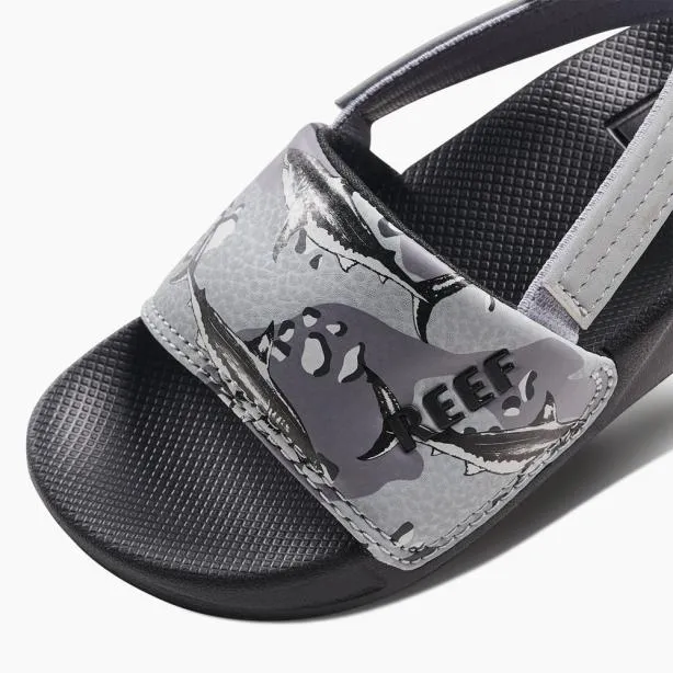 Shop Now Kids REEF Little One Slide Grey Camo Shark