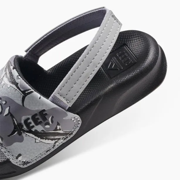 Shop Now Kids REEF Little One Slide Grey Camo Shark