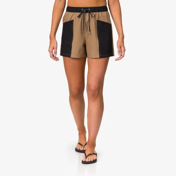 Shorts and Pants Women REEF Coast Elastic Waist Short Lead Greycaviar