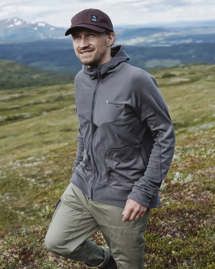 Sigyn Hooded Zip Thistle Blue Men Klttermusen Fleeces and Sweaters