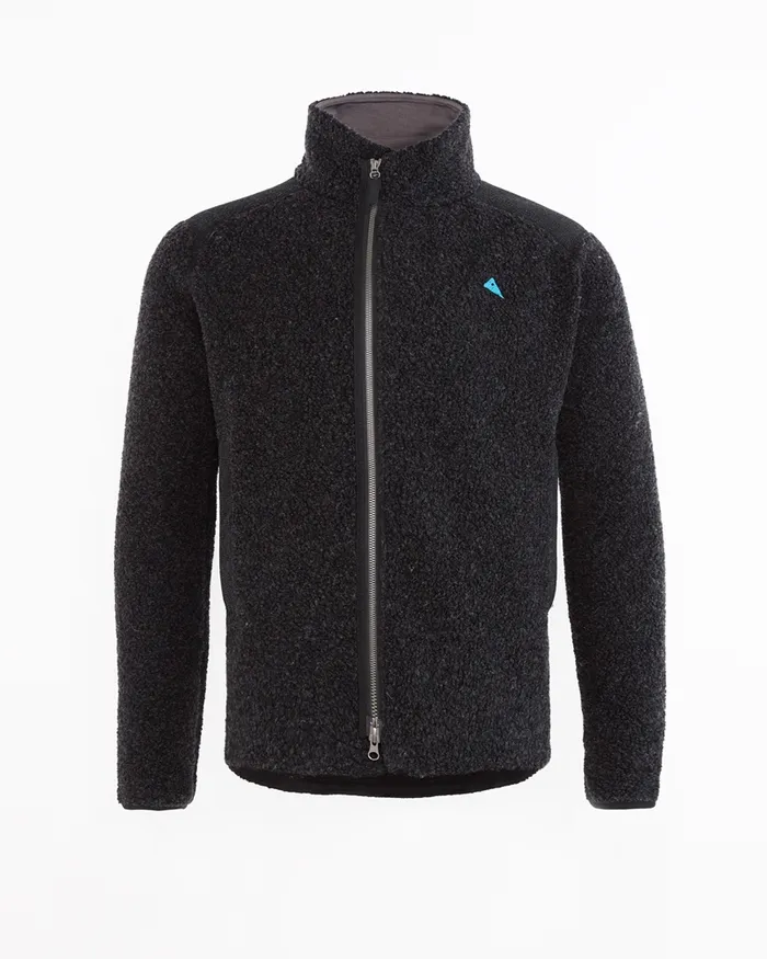 Skoll Zip Durable Wool Jacket Charcoal Men Klttermusen Fleeces and Sweaters