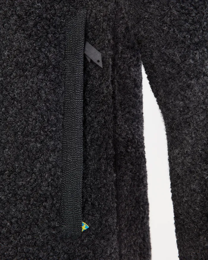 Skoll Zip Durable Wool Jacket Charcoal Men Klttermusen Fleeces and Sweaters