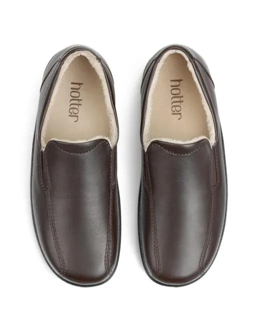 Slippers Mens Hotter Relax Slippers Dark Brown