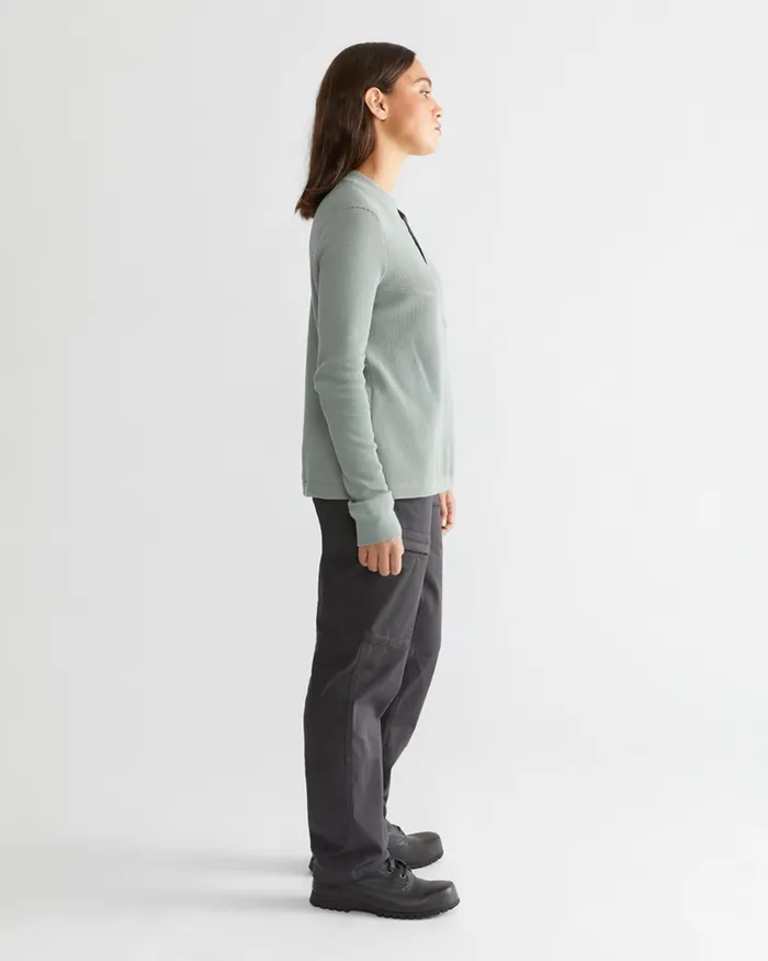 Snotra Long Sleeve Crewneck Faded Green Women Klttermusen Fleeces and Sweaters
