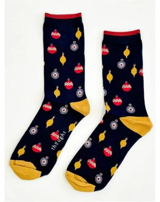Socks Mens Hotter Bauble Spot Christmas Socks Midnight Navy