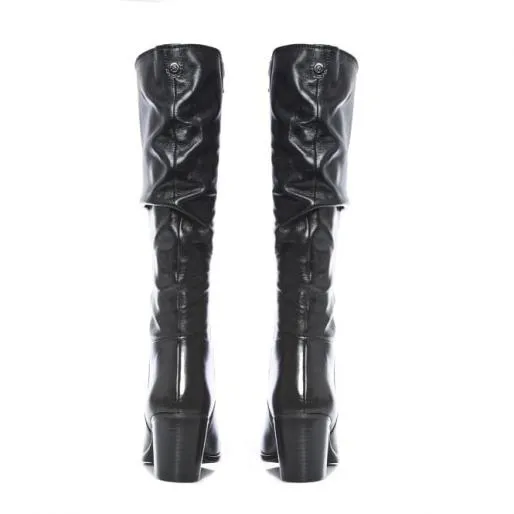 Starlene Black Leather Women Moda In Pelle Black Boots Starlene Black Leather Women Moda In Pelle Black Boots