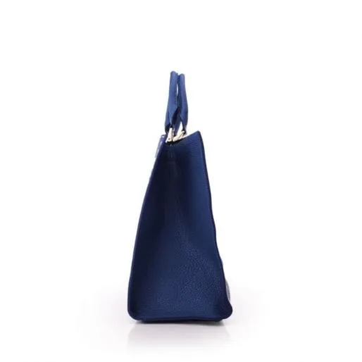 Sunshine Tote Blue Leather Women Moda In Pelle Tote Bags Sunshine Tote Blue Leather Women Moda In Pelle Tote Bags