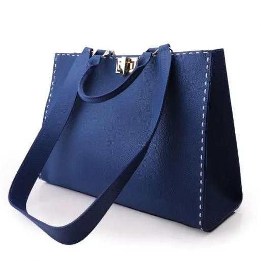 Sunshine Tote Blue Leather Women Moda In Pelle Tote Bags Sunshine Tote Blue Leather Women Moda In Pelle Tote Bags