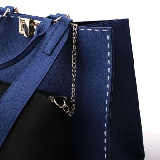 Sunshine Tote Blue Leather Women Moda In Pelle Tote Bags Sunshine Tote Blue Leather Women Moda In Pelle Tote Bags