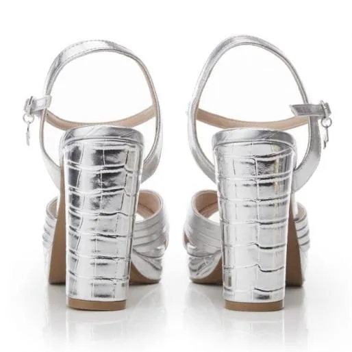 Supernova Silver Porvair Women Moda In Pelle Heeled Sandals